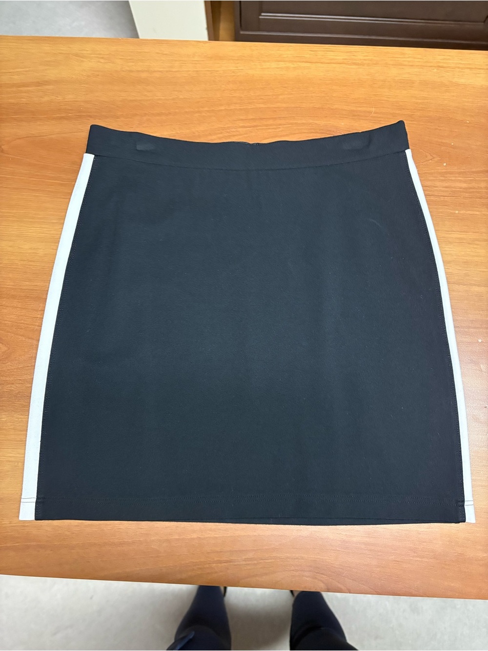 Point Zero Black Mini Skirt with White Side Stripes